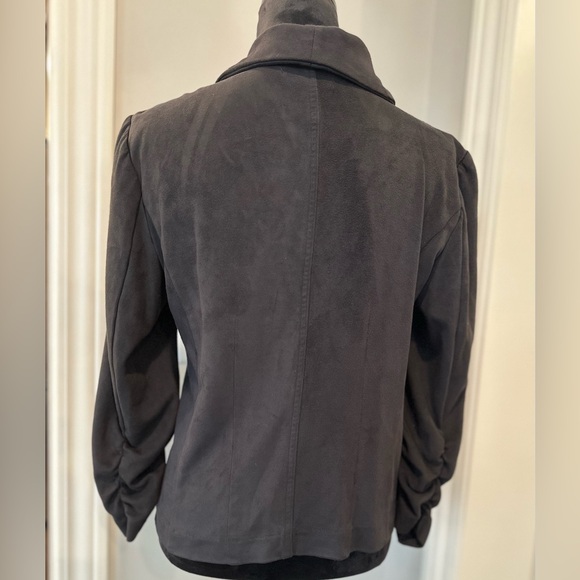 CHELSEA & THEODORE Faux Suede Open Jacket Women Medium Black - Picture 7 of 8